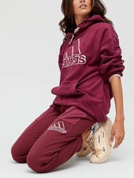 adidas Brand Love Polarfleece Hoodie - Dark Red, Dark Red Size M Women