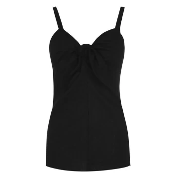 Biba Linen Tie Top - Black