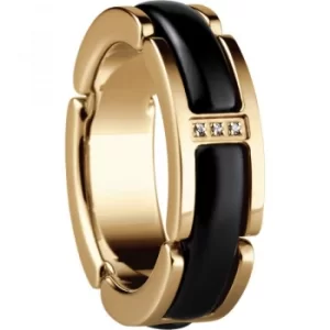 Ladies Bering PVD Gold plated Link Ring Size P