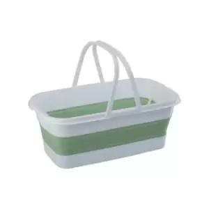 Interiors by PH Collapsible Green White Rectangular Basket