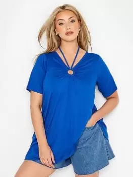 Yours Ring Detail Swing Top Cobalt Blue Size 20, Women