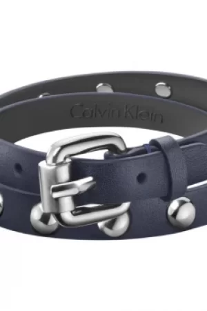 Mens Calvin Klein Stainless Steel Medium Adventurous Leather Bracelet Size M KJ5NLB79040M