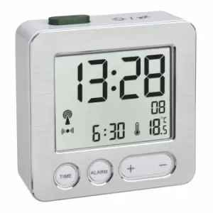 TFA-Dostmann 60.2545.54 - Digital alarm clock - Rectangle - Silver...