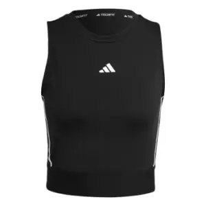 adidas Techfit Training Crop Top With Branded Tape Womens - Black