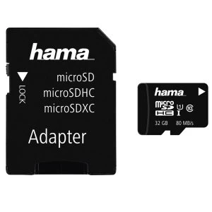 Hama microSDHC 32GB Class 10 UHS-I 80MB/s + Adapter/Photo