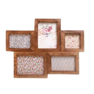 Sass & Belle Dark Wood Photo Frame with 5 Apertures