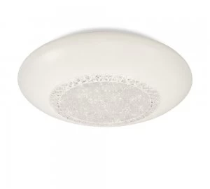 Flush Ceiling Light 52cm Round, 40W LED, 3000-6500K Tuneable White, 2800lm, White, Remote Control