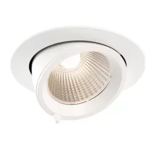 Axial LED Indoor Recessed Downlight Tilt Matt White Paint & Clear Glass 3000K