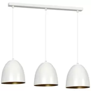 Emibig Lenox White/Gold Bar Pendant Ceiling Light 3x E27