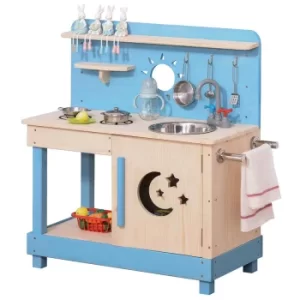 Outsunny Kids Kitchen Role Play Set with Pots and Pans