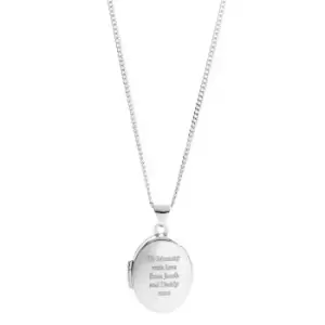 Personalised Sterling Silver Oval Locket Pendant Necklace