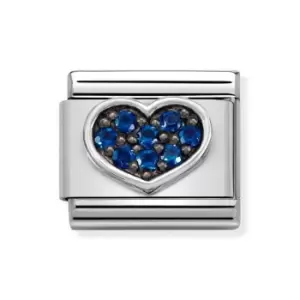 Nomination Classic Silver Heart Blue CZ Charm