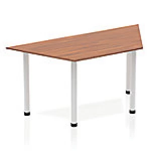 Impulse Trapezium Table 1600 Walnut Post Leg Silver