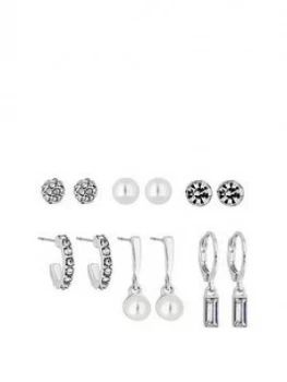 Mood Mood Pack Of Six Mini Studs And Huggie Hoop Earrings