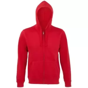 SOLS Mens Spike Full Zip Hooded Sweatshirt (S) (Red)