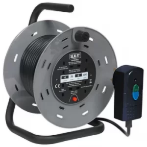 Sealey BCR25RCD Cable Reel 25mtr with RCD Plug 2 x 230V