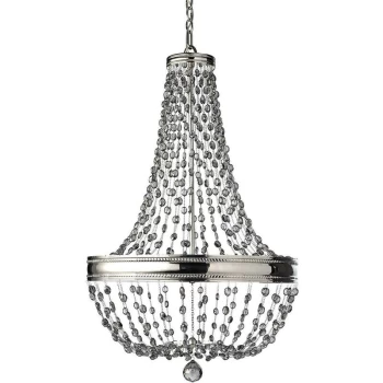 Elstead Malia - 8 Light Chandelier Polished Nickel Finish, E14