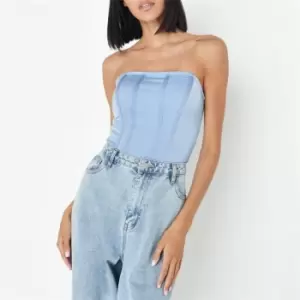 Missguided Bandeau Corset Top - Blue