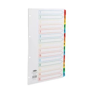 Concord Index 1-15 A4 White with Multi-Colour Tabs 01601/CS16