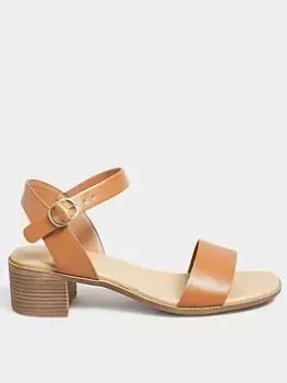 Yours Extra Wide Fit Block Heel Casual Sandal - Tan, Natural, Size 9Eee, Women