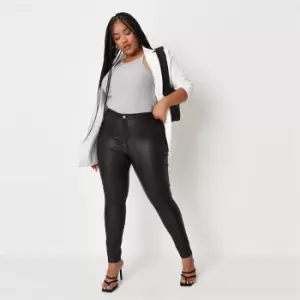 Missguided Plus Size Vice Coated Denim Skinny Jean - Black