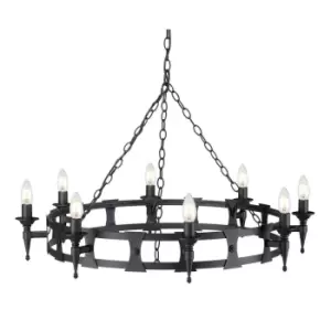 8 Bulb Chandelier Hanging Pendant LIght Black LED E14 60W Bulb