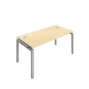 Telescopic Sliding 2 Person Maple Bench Extension with Cable Port - 1400 X 800 - White Frame