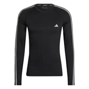 adidas Techfit 3-Stripes Training Long-Sleeve Top Mens - Black