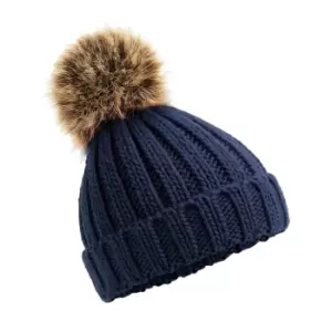 Beechfield Childrens/Kids Pom Pom Chunky Beanie (One Size) (Navy Blue)