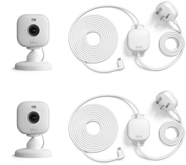 BLINK Mini 2 Full HD 1080p WiFi Security Camera with Weather Resistant Adapter - White, Twin Pack, White 5056489782321