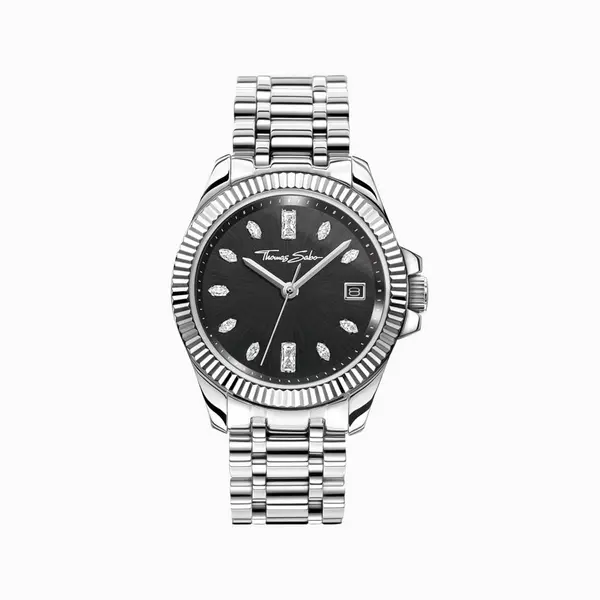 Thomas Sabo Watches Stainless Steel Case Divine Black White Stones Wat