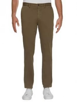 Tommy Hilfiger Denton Th Flex Satin Chinos, Military Green, Size 38, Inside Leg Regular, Men