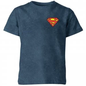 Superman Kids T-Shirt - Navy Acid Wash - 5-6 Years - Navy Acid Wash