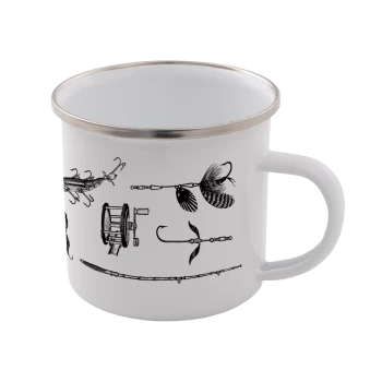 Fishing Enamel Mug - White