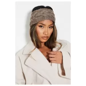 I Saw It First Cable Knit Headband - Brown