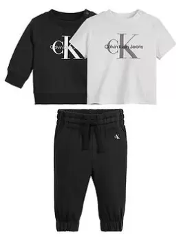 Calvin Klein Jeans Baby Monogram Starter Giftpack - Black, Size Age: 3-6 Months