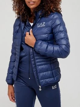 Emporio Armani EA7 Eco Down Packable Padded Jacket Navy Size XS Women