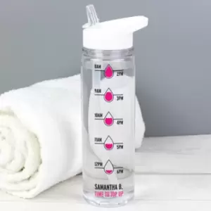 Personalised Pink 'Hydration Tracker' Island Water Bottle