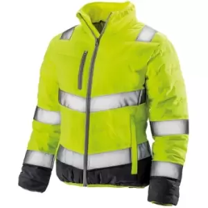 Result Womens/Ladies Safe-Guard Soft Safety Jacket (XS) (Fluorescent Yellow/Grey) - Fluorescent Yellow/Grey