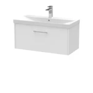 Hudson Reed Juno 800mm Wall Hung Single Drawer Vanity & Thin-Edge Basin - White Ash