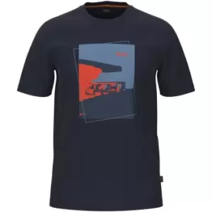 Boss Abstract T-Shirt Mens - Blue