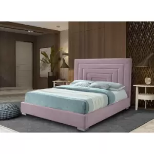 Envisage Trade - Lisso Upholstered Beds - Plush Velvet, King Size Frame, Pink - Pink