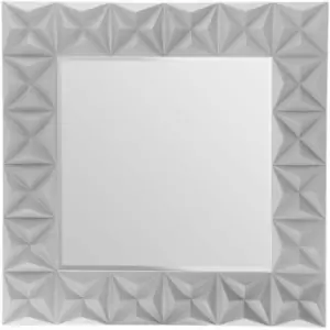 Premier Housewares 3D Effect Wall Mirror with Grey High Gloss