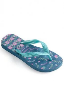 Havaianas Girls Flores Flip Flop - Blue