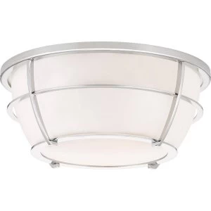 2 Light Flush Mount - Polished Chrome Finish, E27