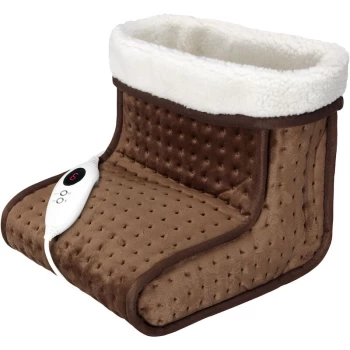 Monzana - Electric Foot Warmer 6 Heat Settings 90 min Timer Size 47 Foot Heating Warm Shoe Overheating Protection Washable Brown