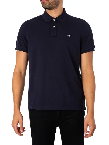 Gant Regular Shield Pique Polo Shirt Evening Blue XL