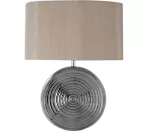 INTERIORS by Premier Jessica Ceramic Table Lamp - Silver