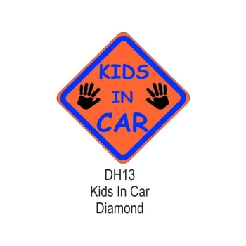 Suction Cup Diamond Sign - Orange - Kids In Car - DH13 - Castle Promotions