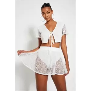 I Saw It First White Lace Flippy Shorts - White